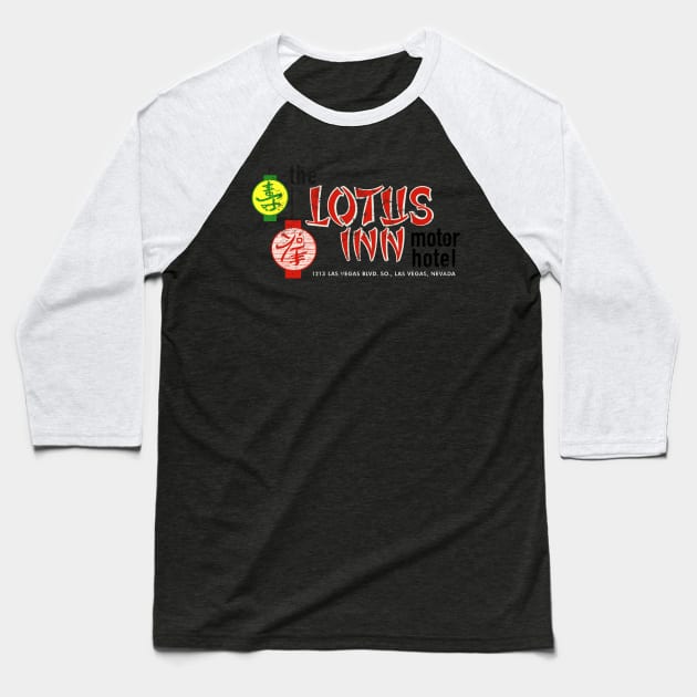 Vintage the Lotus Inn Motel Las Vegas Baseball T-Shirt by StudioPM71